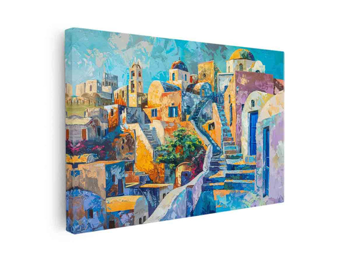 Santorini Painting canvas Print