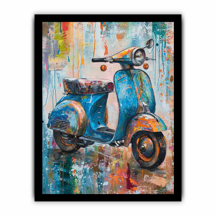 Scooter art Art framed Print