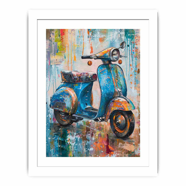 Scooter art Art framed Print