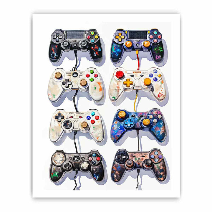 Video Game Controller Evolution Print framed Print