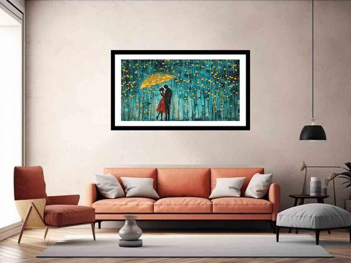 Love in Rain Art Print