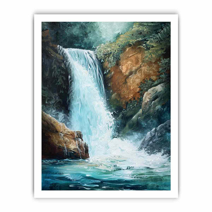 Waterfall  Art Painting framed Print