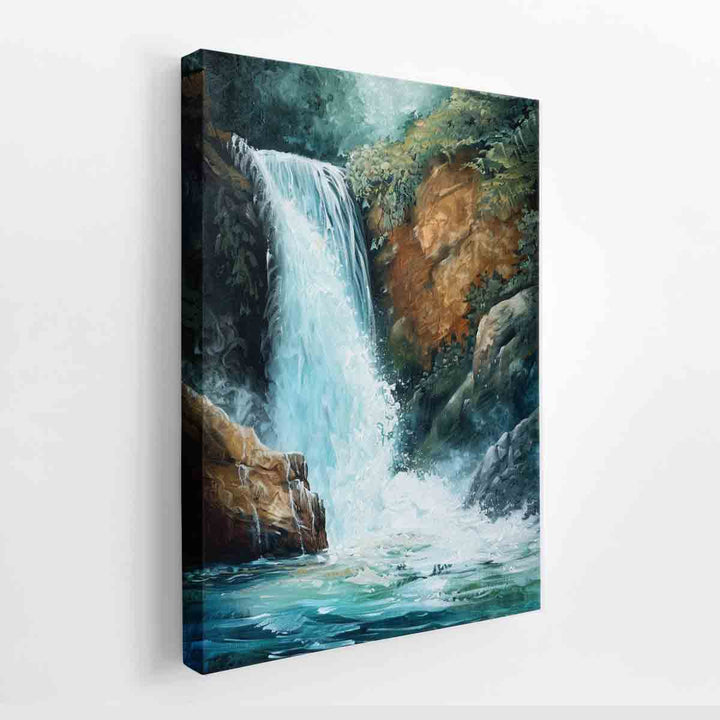 Waterfall  Art Painting canvas Print