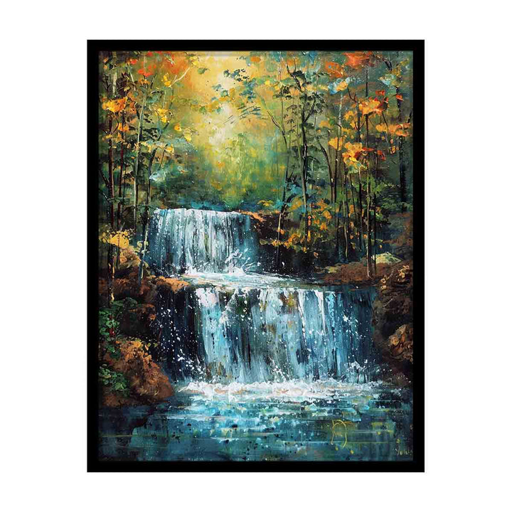 Waterfall  Art Painting canvas Print