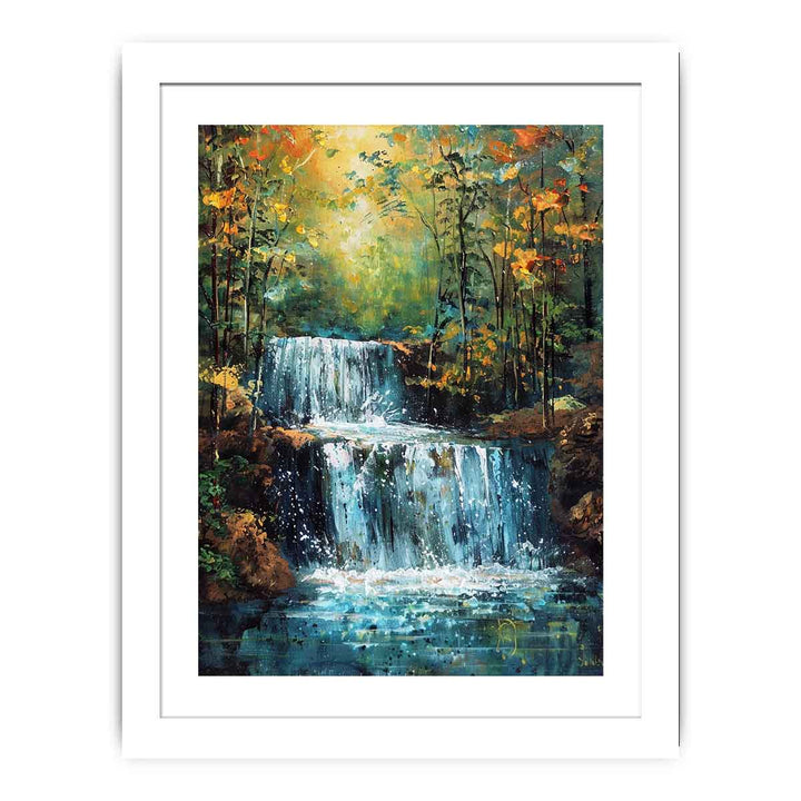 Waterfall  Art Painting framed Print