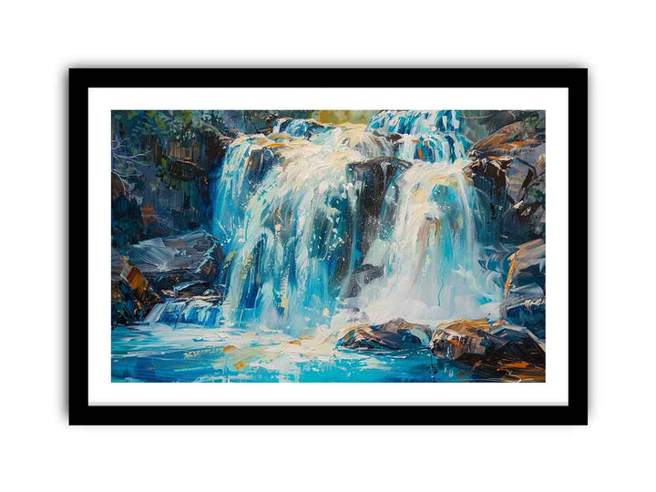 Waterfall  Art Painting framed Print