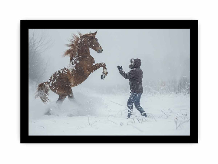  Playing With Horse framed Print