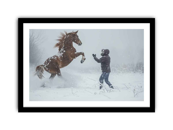  Playing With Horse framed Print