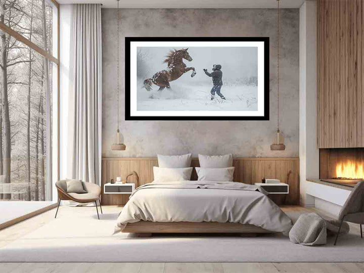  Playing With Horse Art Print