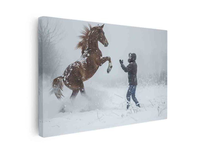  Playing With Horse canvas Print