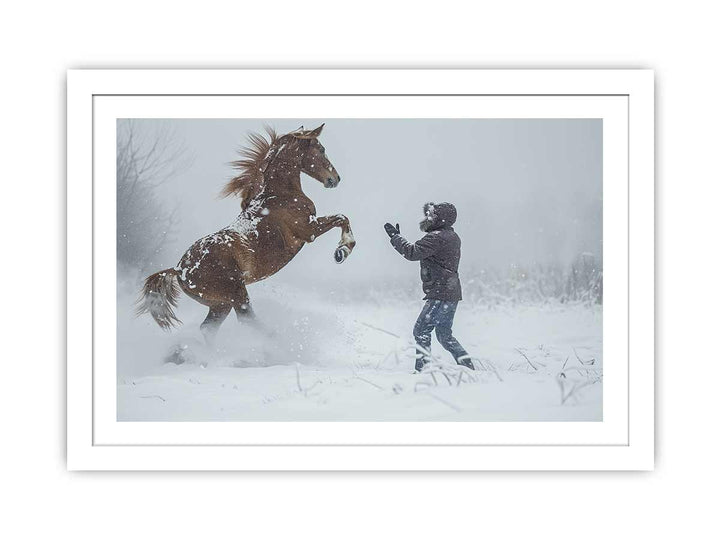  Playing With Horse framed Print