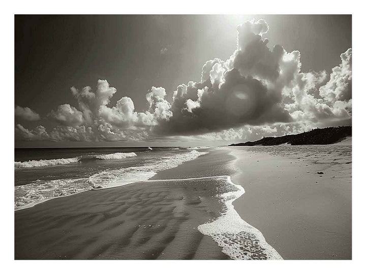 Black & White Beach Art Print