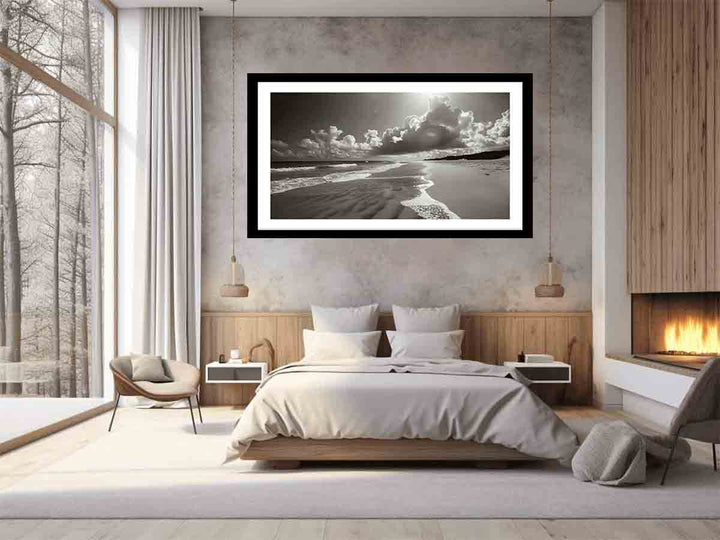 Black & White Beach Art Print