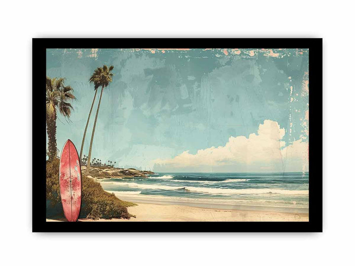 Beach Art  Painting framed Print