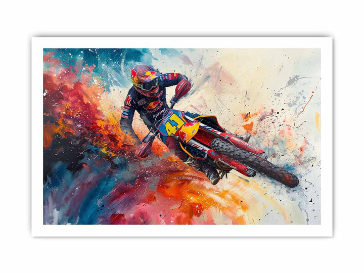 Bike Race Art print framed Print