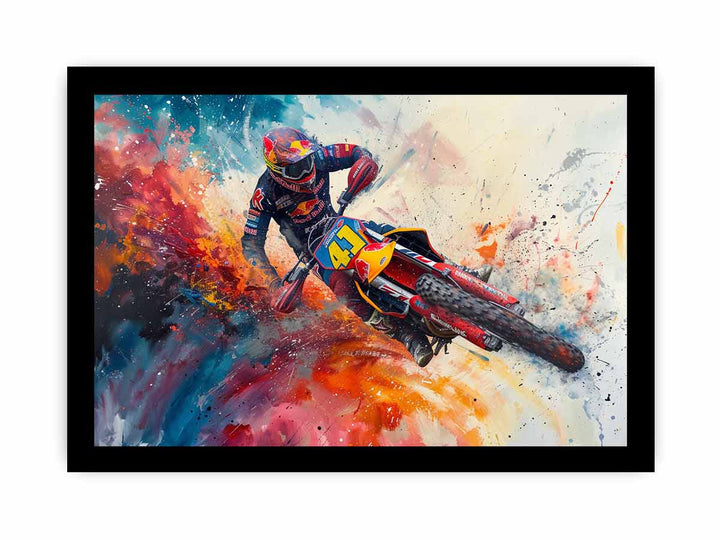 Bike Race Art print framed Print