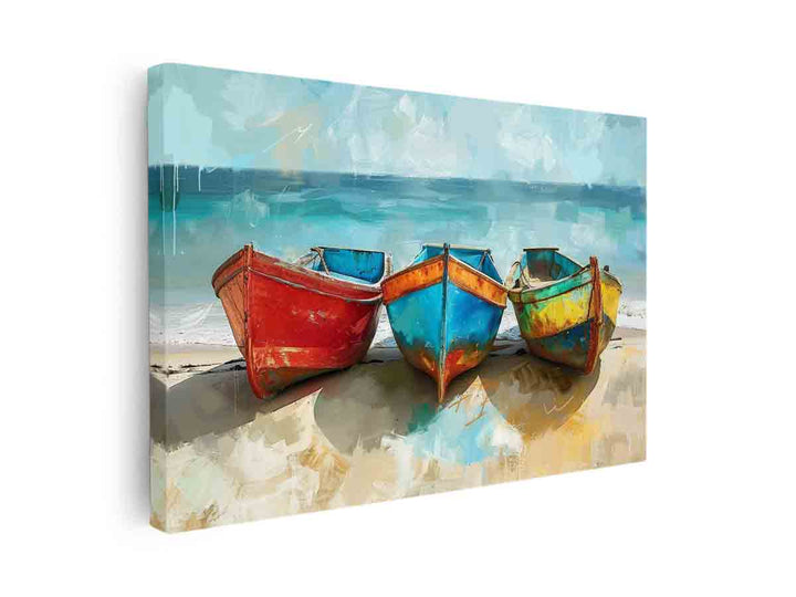 Colorful Boats Art canvas Print