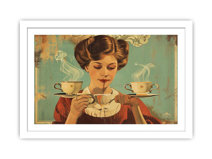 vintage coffee Art 3 framed Print