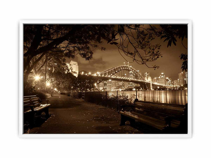 Story Bridge at Night Sepia Painting