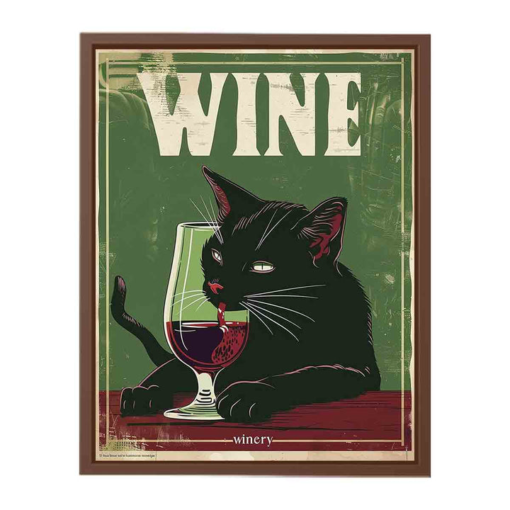 A black cat drinking red wine Painting