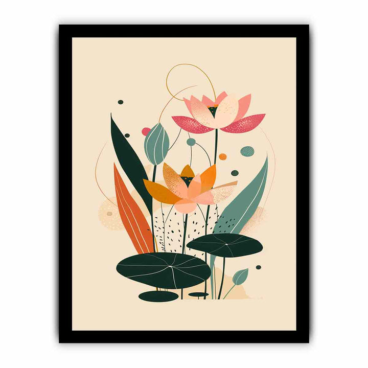 Lotus flowers Art framed Print