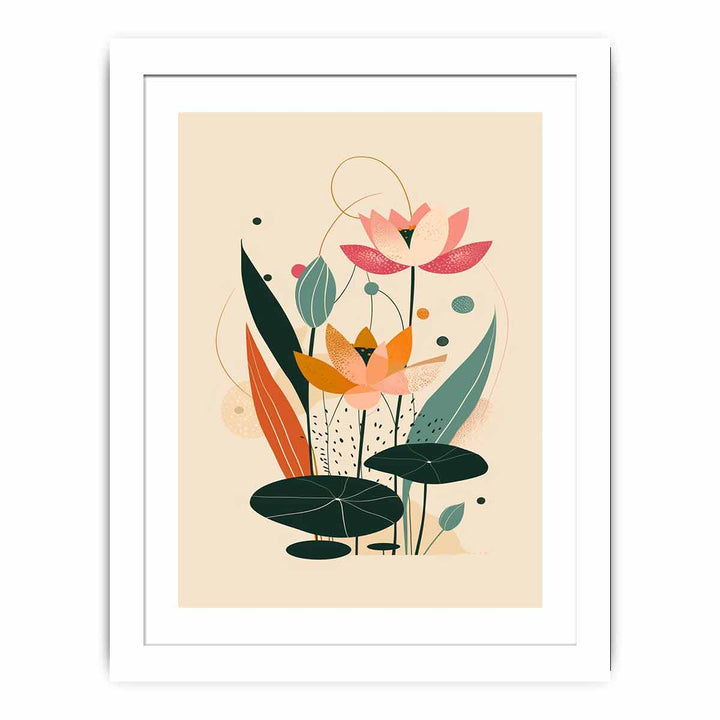 Lotus flowers Art framed Print