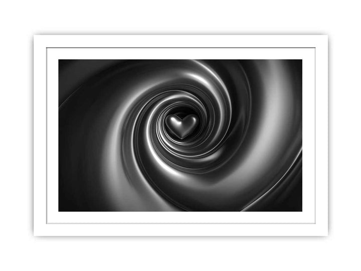 3D spiral Heart Art framed Print