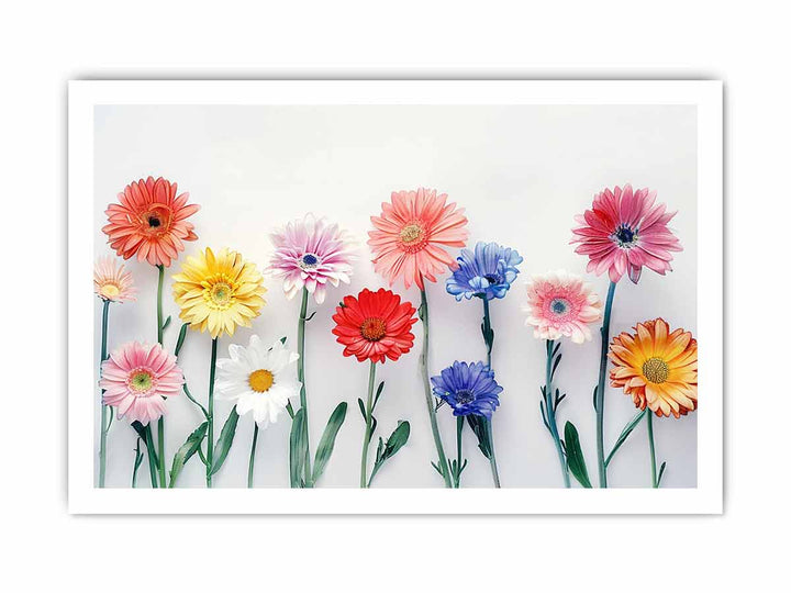 Watercolor Daisies Art framed Print