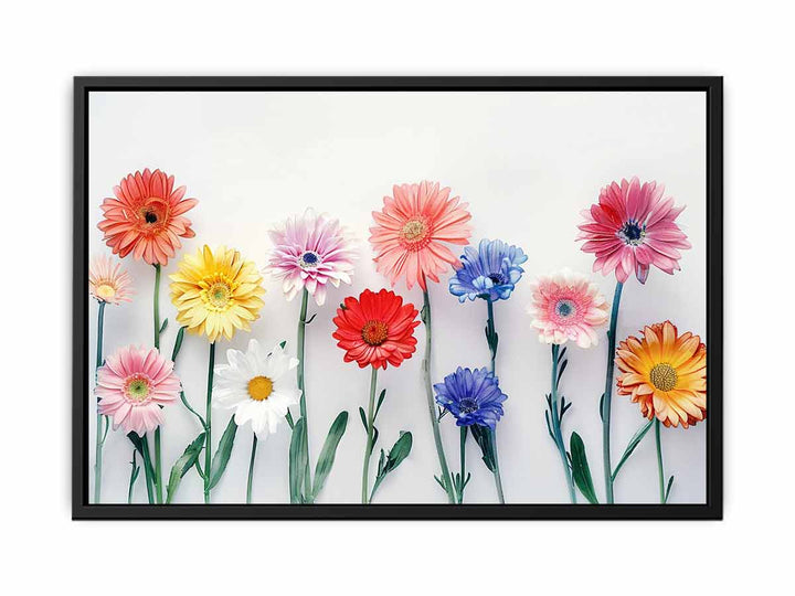 Watercolor Daisies Art canvas Print