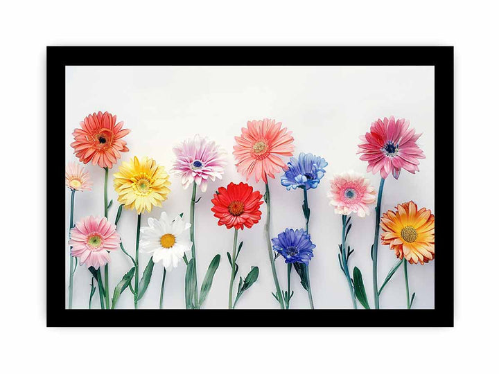 Watercolor Daisies Art framed Print