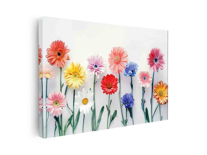 Watercolor Daisies Art canvas Print