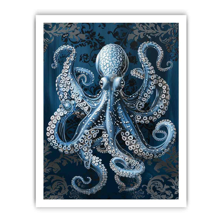 Blue Octopus Art framed Print