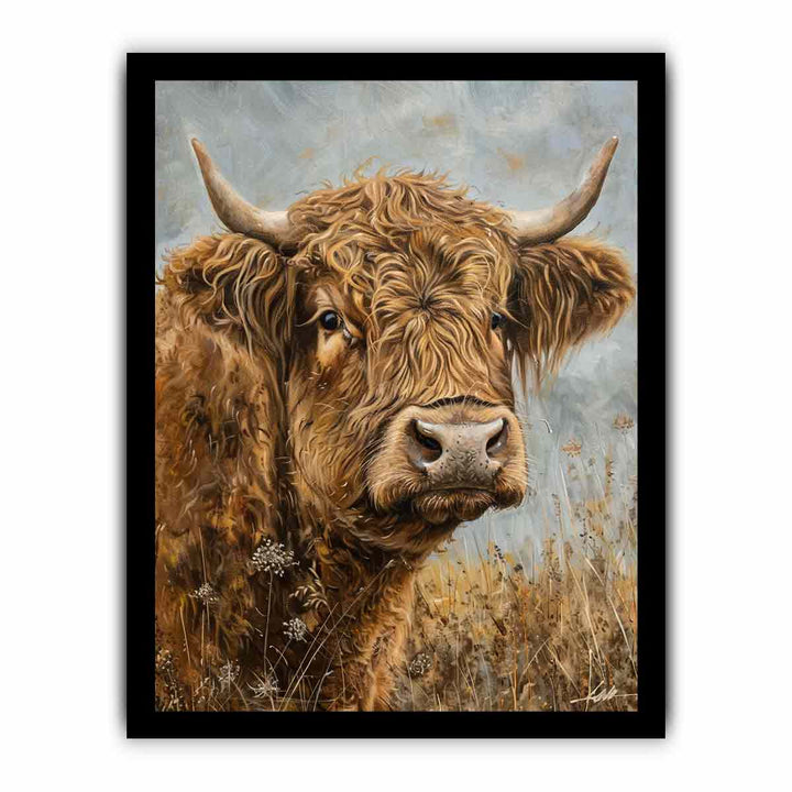 Highland Cow Brown framed Print