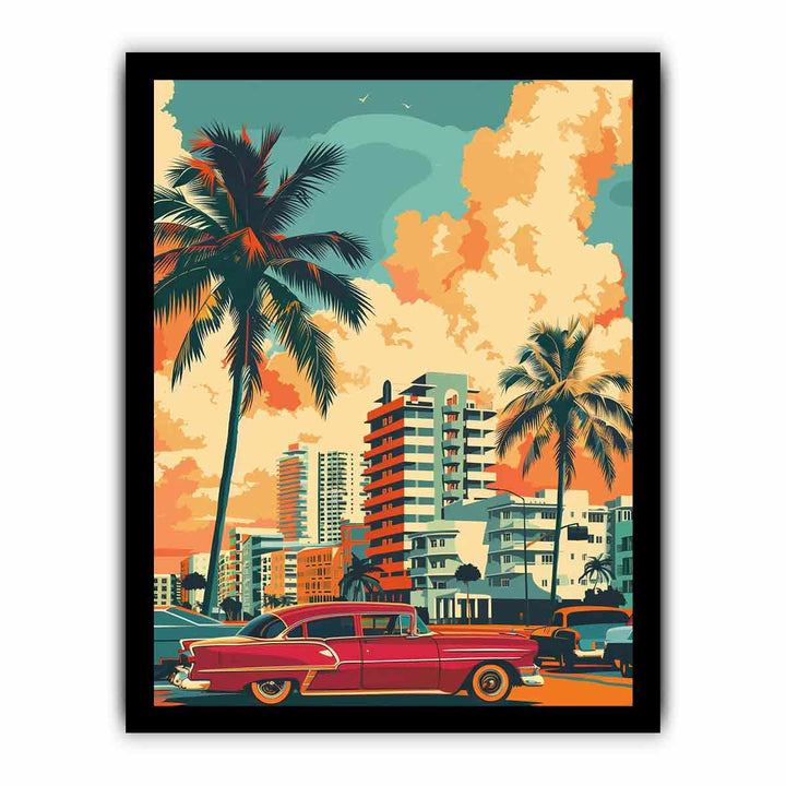 miami Painting framed Print