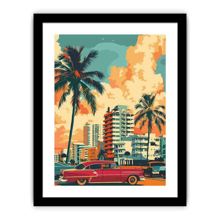 miami Painting framed Print