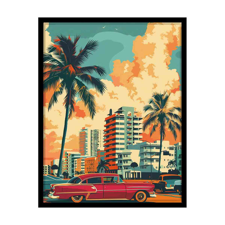 miami Painting canvas Print