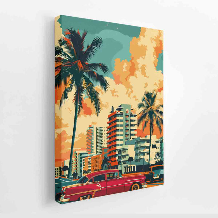 miami Painting canvas Print