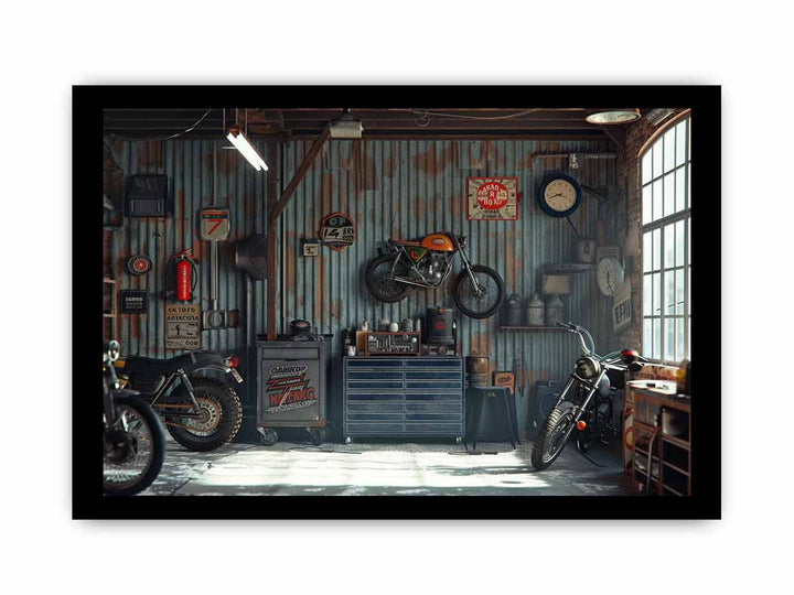 Garage Art framed Print