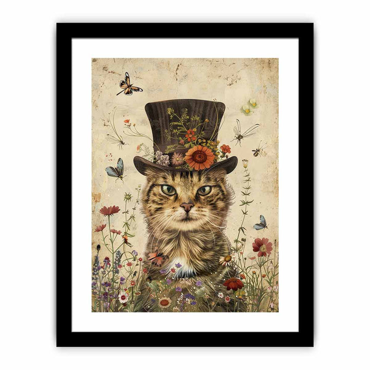 Cute Cat Art framed Print