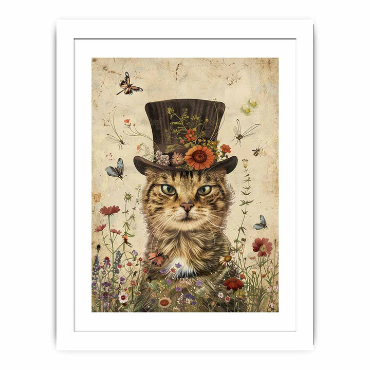 Cute Cat Art framed Print