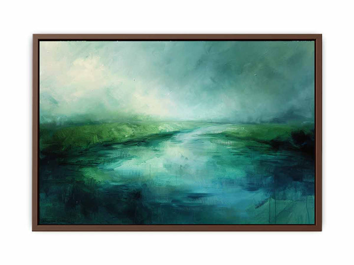 Abstract Green lake Painting