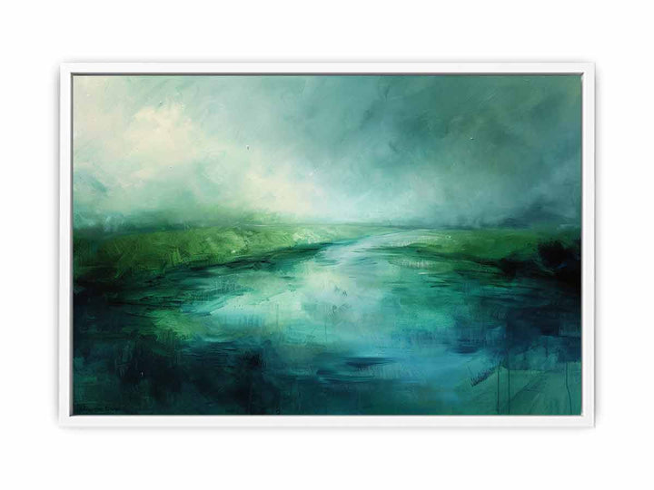 Abstract Green lake Painting