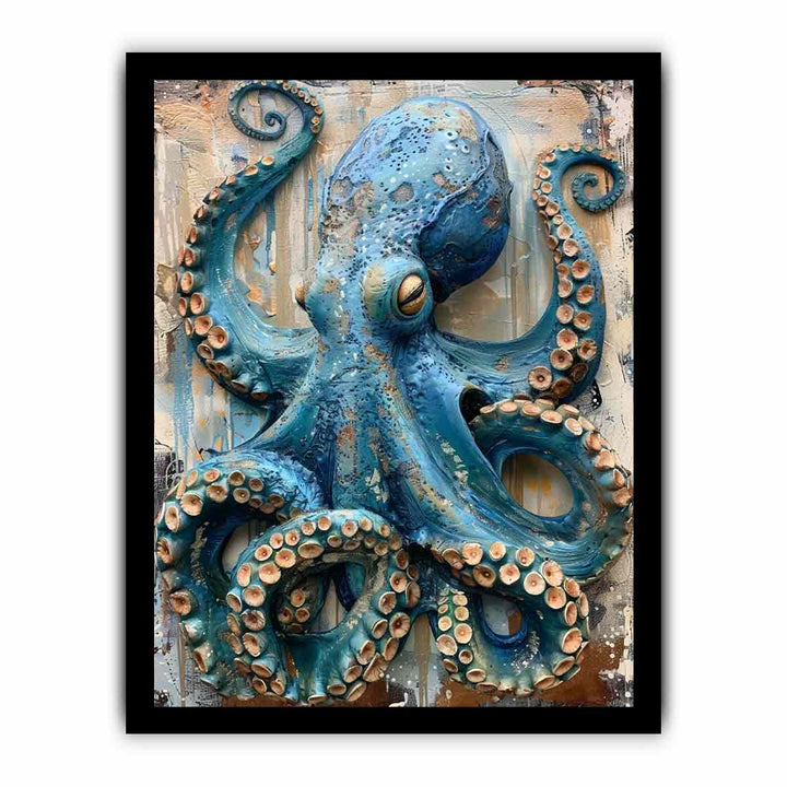 BlueOctopus Art framed Print