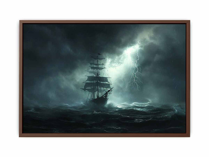 Ship  in Storm Art Painting