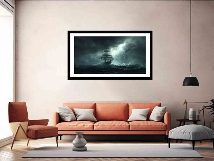 Ship  in Storm Art Print