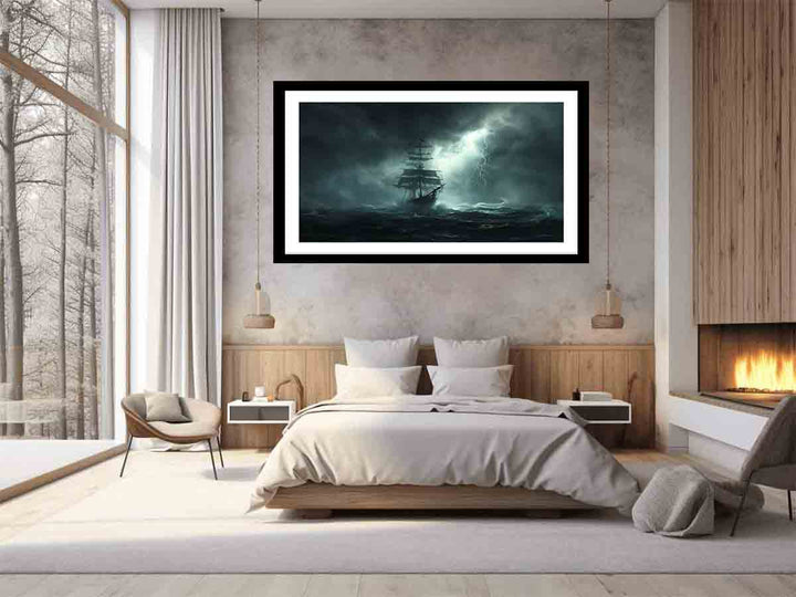 Ship  in Storm Art Print