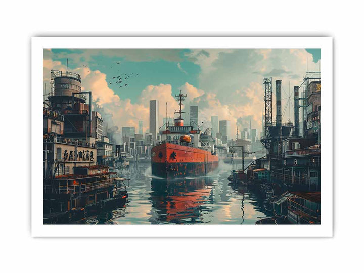 Ship in Port Art framed Print