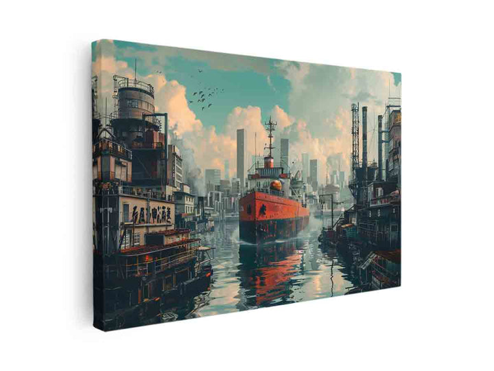 Ship in Port Art canvas Print