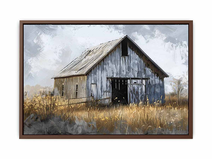 White Barn Art Painting