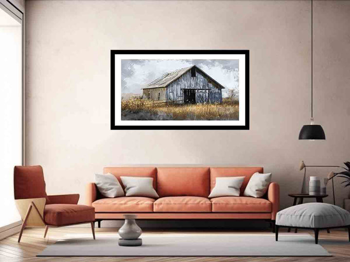 White Barn Art Print